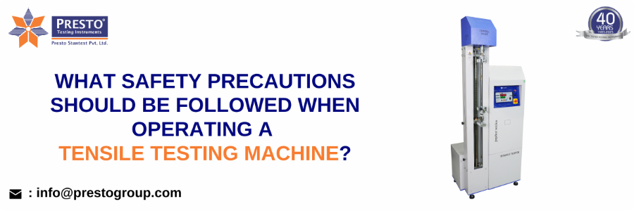 What safety precautions should be followed when operating a tensile testing machine?